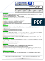 Serie d'Exercice Solution Aqueuses 3ème 2019-2020 Senegal