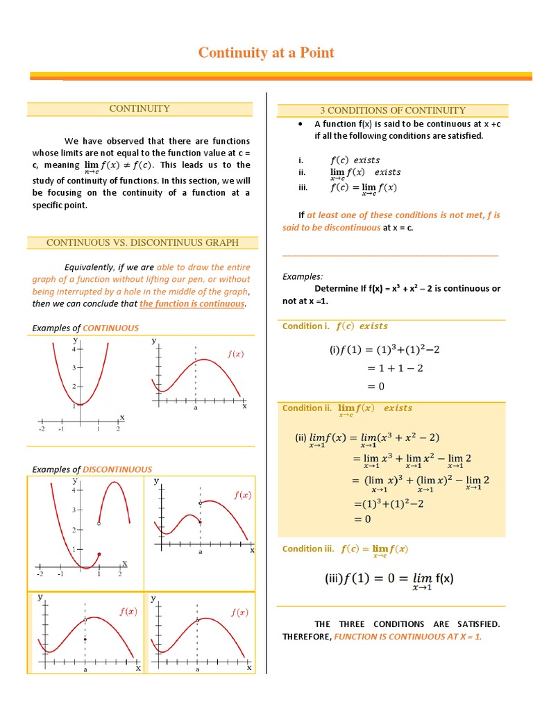 Continuity at A Point | PDF | Function (Mathematics) | Continuous Function