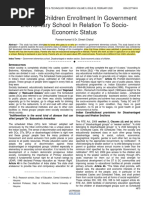 A Study of Children Enrollment in Government Elementary School in Relation To Socio Economic Status