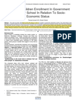 A Study of Children Enrollment in Government Elementary School in Relation To Socio Economic Status