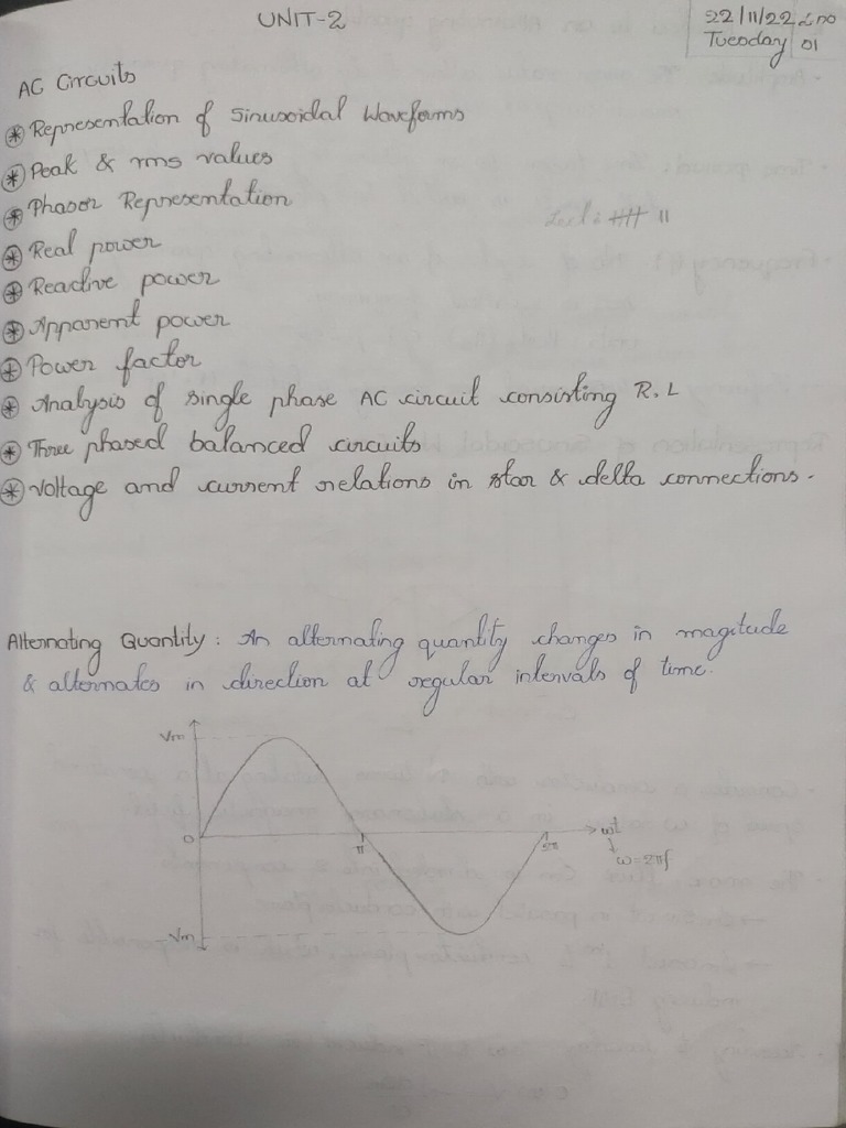 Unit 2 Notes | PDF | Electrical Engineering | Physical Quantities