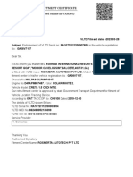 VLTD Fitment Certificate (Generated Online in VAHAN)