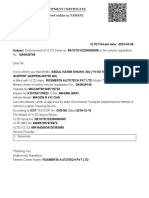 VLTD Fitment Certificate