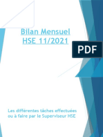 Bilan Mensuel HSE 11/2021