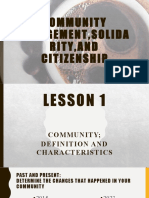 Community Engagement, Solida Rity, and Citizenship