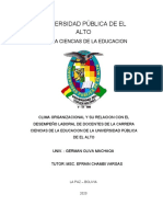 Universidad Pública de El Alto: Carrera Ciencias de La Educacion