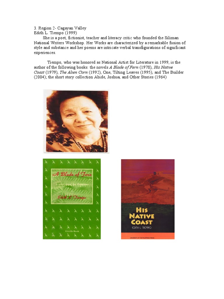 Edith L Tiempo Notable Works Overview Pdf 