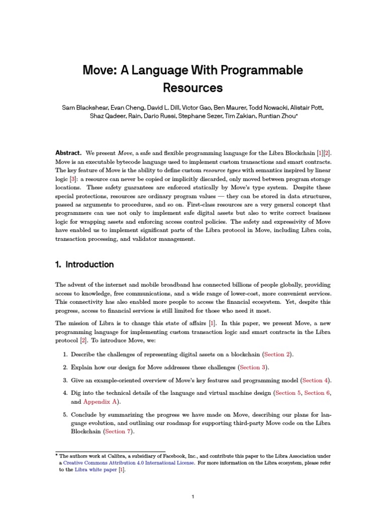 The Move Programming Language | PDF | Computers | Technology & Engineering