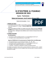 C Oncours D'Entree A L'Eamac: Session de 2023