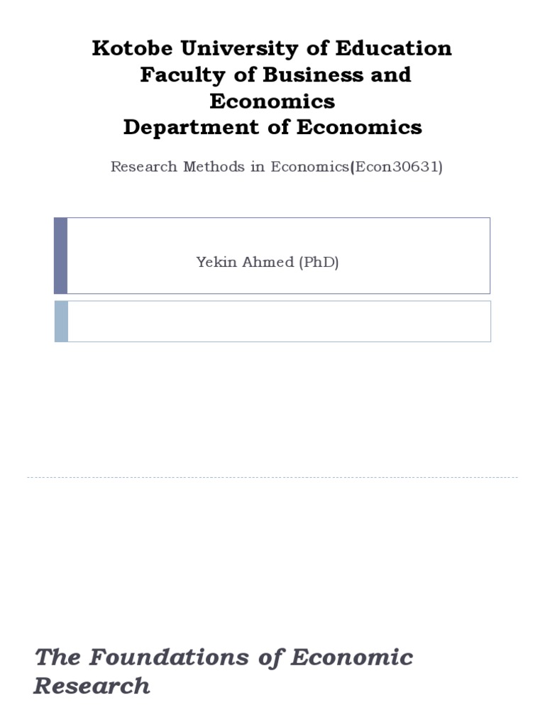 Introduction to Economic Research Methods | PDF | Methodology ...