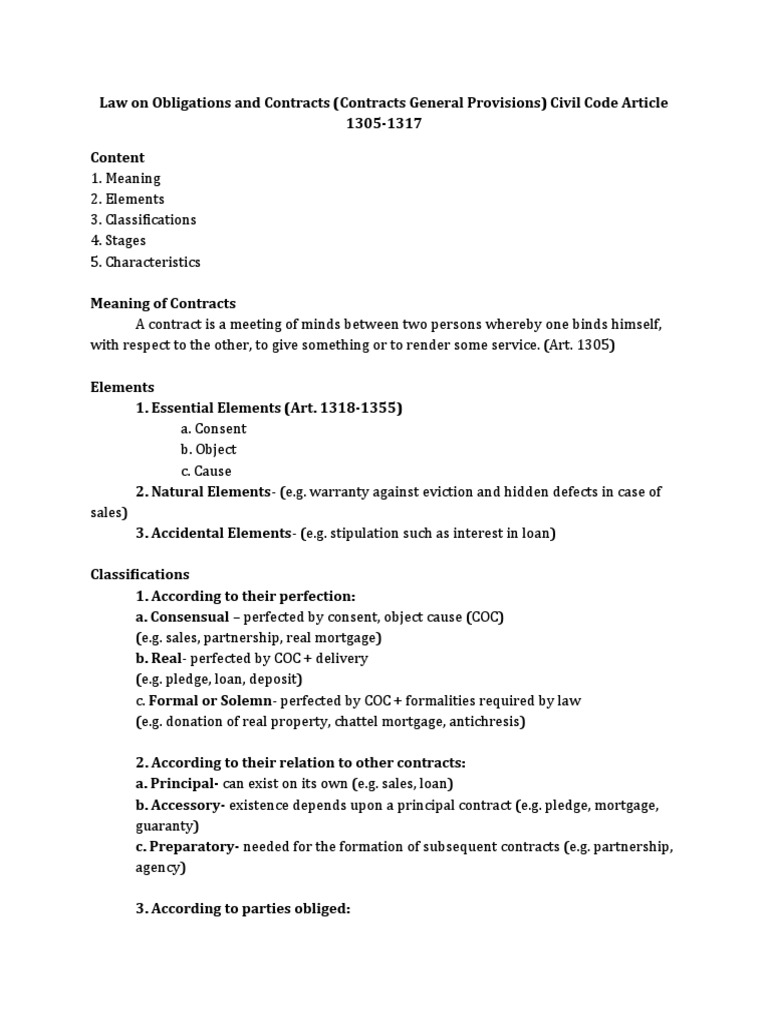 ASS 5Reviewer in Midterm Law On Obligations and Contracts PDF