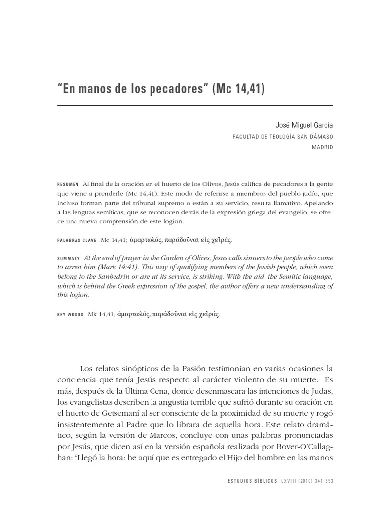 en-manos-de-los-pecadores-mc-14-41-jos-miguel-garc-a-pdf