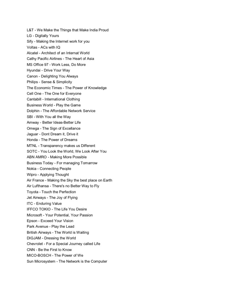 Startup tagline examples image