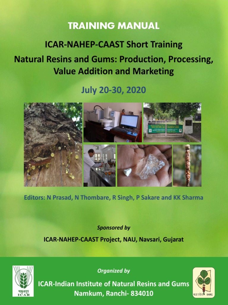 Icar nahep caast short training natural resins and gums production