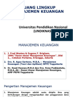 Ruang Lingkup Manajemen Keuangan: Universitas Pendidikan Nasional (UNDIKNAS) Denpasar 2022