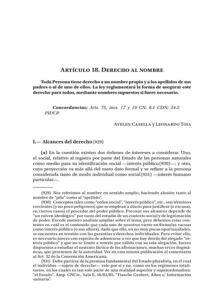 018 Casella Toia Nombre La Cadh y Su Proyeccion en El Da | PDF ...
