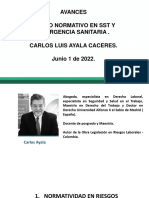Avances en Legislacion en Riesgos y Emergencia Sanitaria. Dr. Carlos Luis Ayala C.