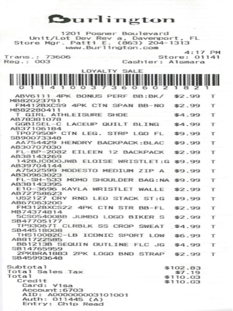 Burlington Invoice | PDF