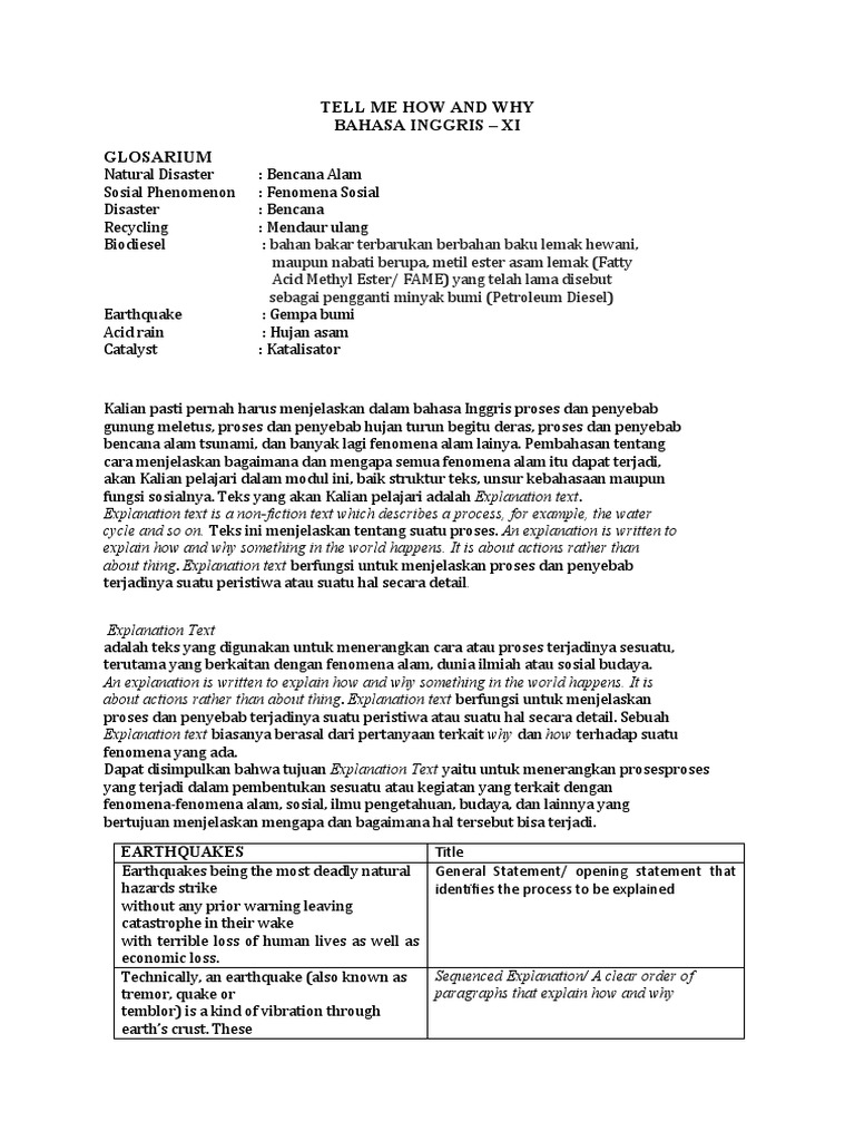 Penjelasan materi explanation text untuk siswa pdf