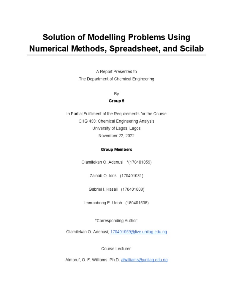 Numerical Methods in Chemical Engineering | PDF | Matrix (Mathematics ...