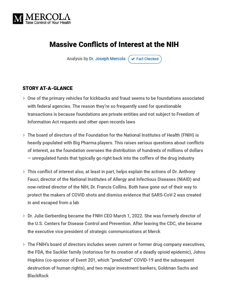 Nih conflicts of interest pdf pdf bill melinda gates foundation