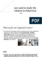 Techniques Used To Study The Brain in Relation