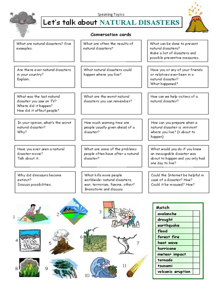 Natural Disasters Discussion Topics | PDF | Natural Disasters | Natural ...