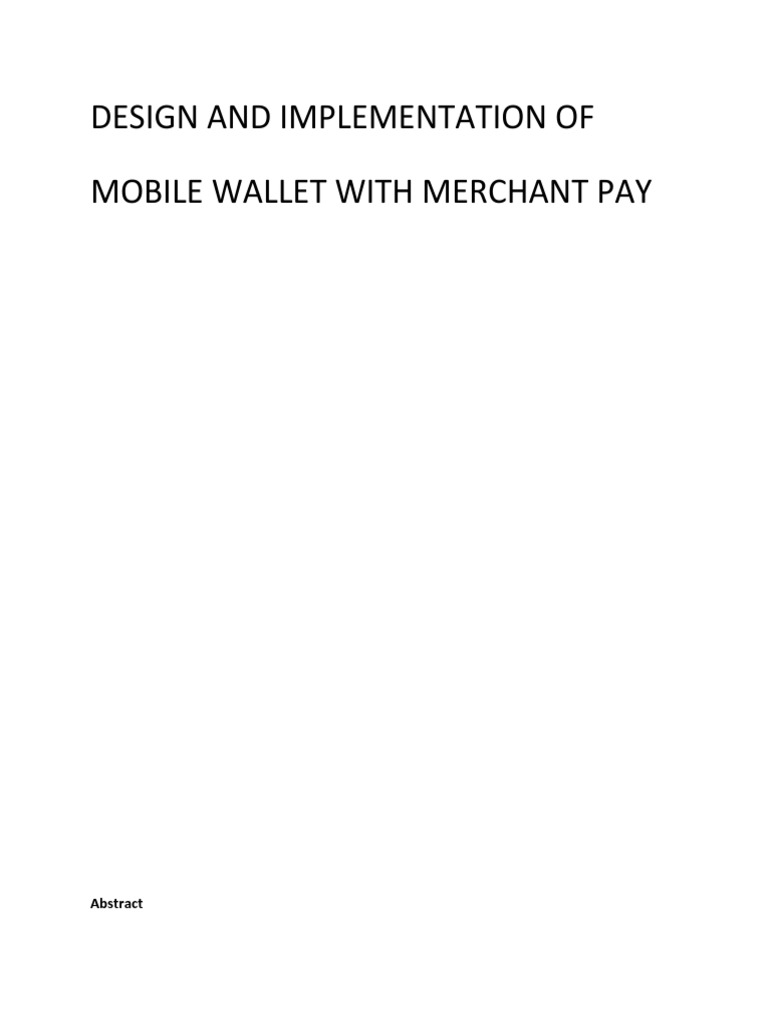 Mobile Wallet Design for Merchant Payments | PDF | Android (Operating ...