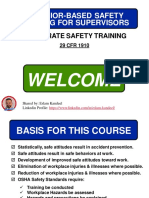 Behavior-Based Safety Training