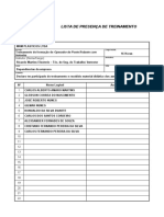 Lista de Presença de Treinamento: Operador de Ponte Rolante Com Botoeira