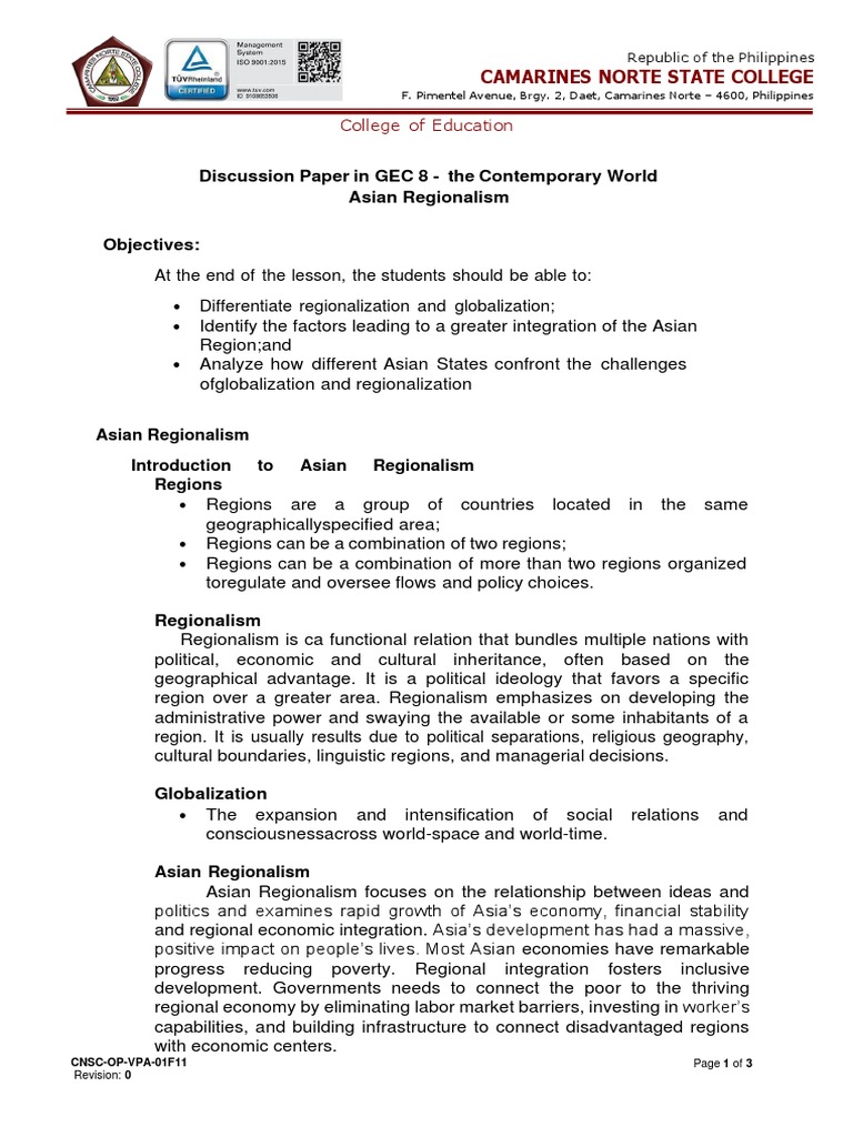 Asian Regionalism and Integration Challenges | PDF | Asia Pacific ...