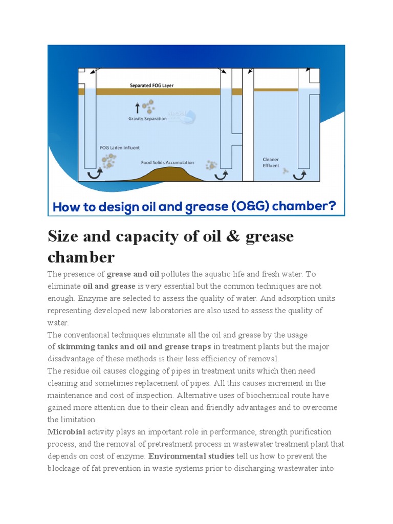 Grease Chamber Design for Wastewater Treatment | PDF | Sewage Treatment ...