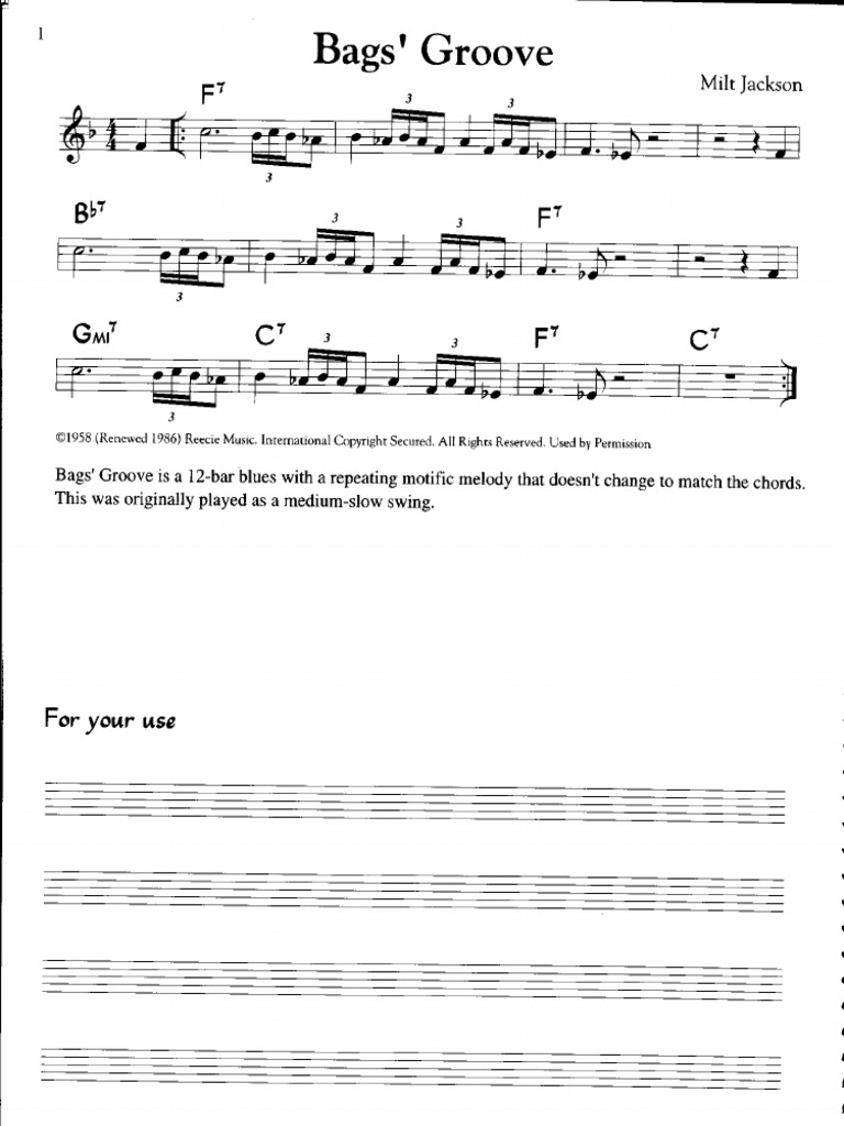 Bag's Groove PDF