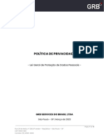 Política de Privacidade: - Lei Geral de Proteção de Dados Pessoais