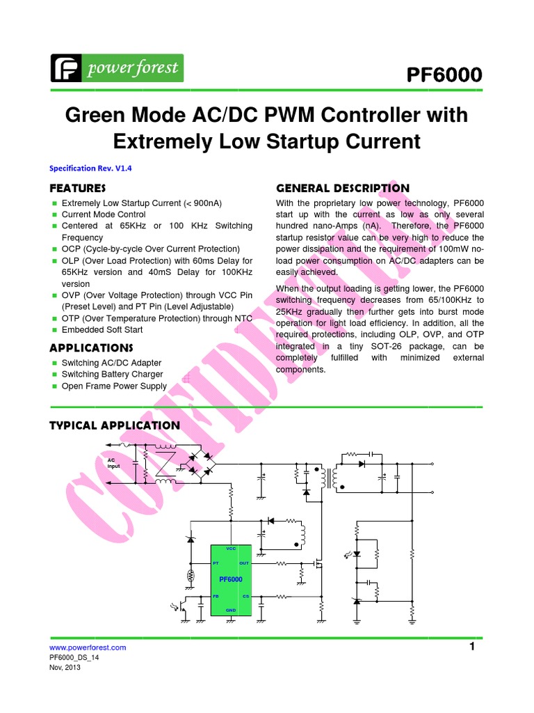 PF6000 PWM Controller Datasheet | PDF | Electronics | Electrical Equipment