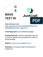 How To Create A Mass Text in Just Call