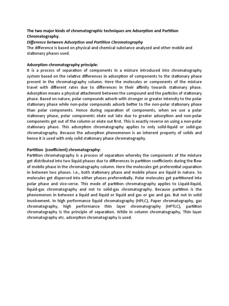 Chromatographic Techniques Overview | PDF | Chromatography ...