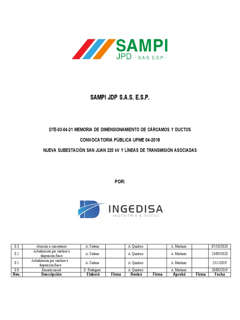 Dte 03 04 21 Memoria De Dimensionamiento De Cárcamos Y Ductos 0 3