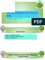 Management of Snake Bite: Dr. Lourdes C. Agosto, FPPS, Fpscot Clinical Toxicologist