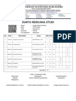 Kartu Rencana Studi: No. Kode Mata Kuliah Dosen Sks Kls RNG Sen Sel Rab Kam Jum