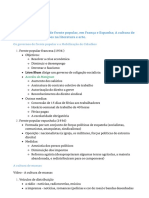 30/11/2022 Sumário: Os Governos de Frente Popular, em França e Espanha A Cultura de Massas As Preocupações Na Literatura e Arte