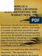 Developing a Business Plan: Identifying Market Needs