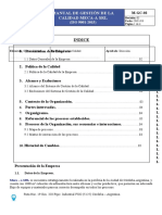 Manual de gestión de calidad Meca-A SRL