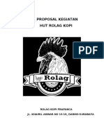 Proposal Kegiatan Hut Rolag Kopi: Rolag Kopi Prapanca Jl. Khairil Anwar No 15-19, Darmo-Surabaya