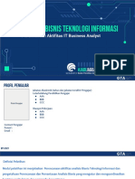 Analisis Bisnis Teknologi Informasi: Perencanaan Aktifitas IT Business Analyst