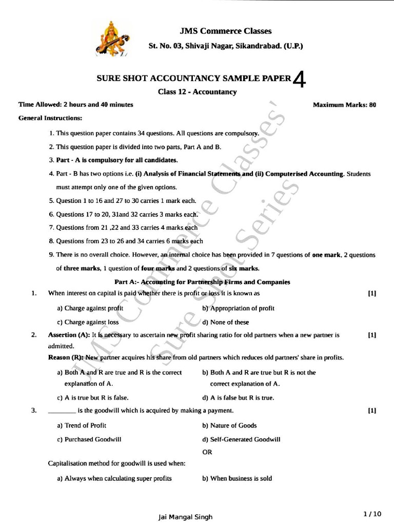 Sure Shot Success Series Accountancy Practice Paper 4 29-Mar-2023 17-32 ...