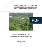 Resumen Ejecutivo Del Proyecto ""SISTEMA DE ALCANTARILLADO SANITARIO Y PLANTA DE TRATAMIENTO DE AGUAS RESIDUALES PARA LA PARROQUIA SAN LUCAS"