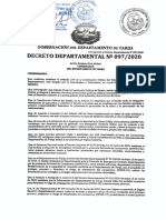 Decreto Departamental #097 /2020: Gobernación Departamento Tarija