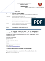 INFORME Nº. 002 - UT-MPCT - 2022: Cpc. Kady Vasquez Becerra Directora de La Oficina de Administracion Y Finanazas
