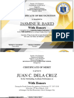 Certificate of With Honors